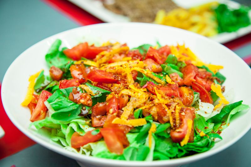 Classic Caesar Chop salad with romaine and parmesan
